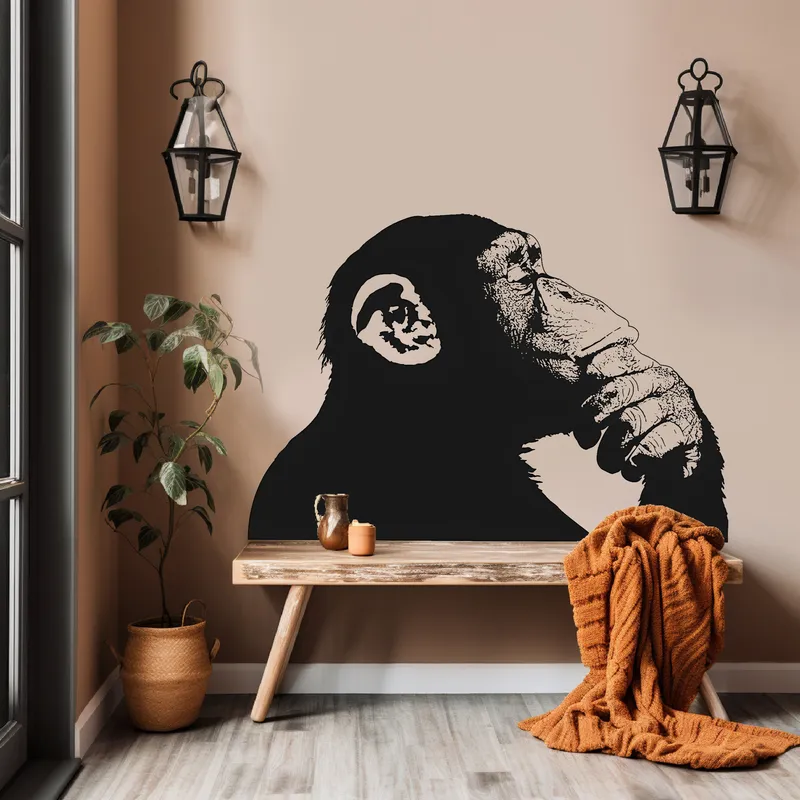 Väggdekal – Tänkande Gorilla