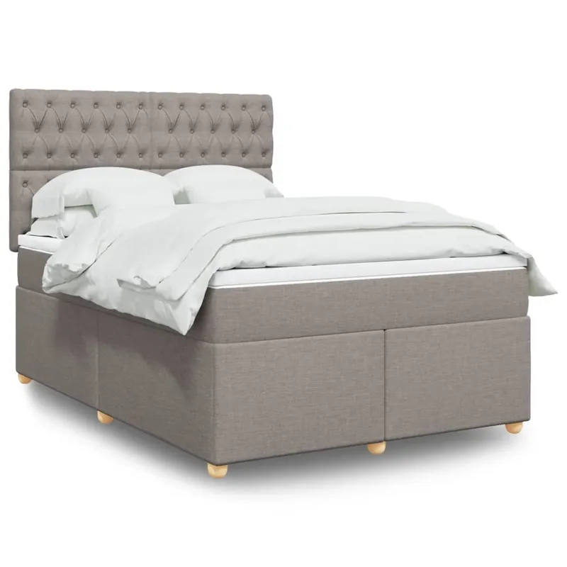 vidaXL Ramsäng med madrass taupe 140×190 cm tyg (#4682)