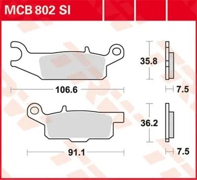 Bromsbelägg TRW MCB802SI
