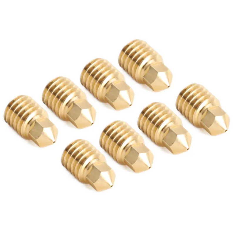 8 st 3D-skrivare Mässingsmunstycke Hotend Ersättning för Bambu Lab X1c P1p 1.75 0.4mm Hög Temperatur