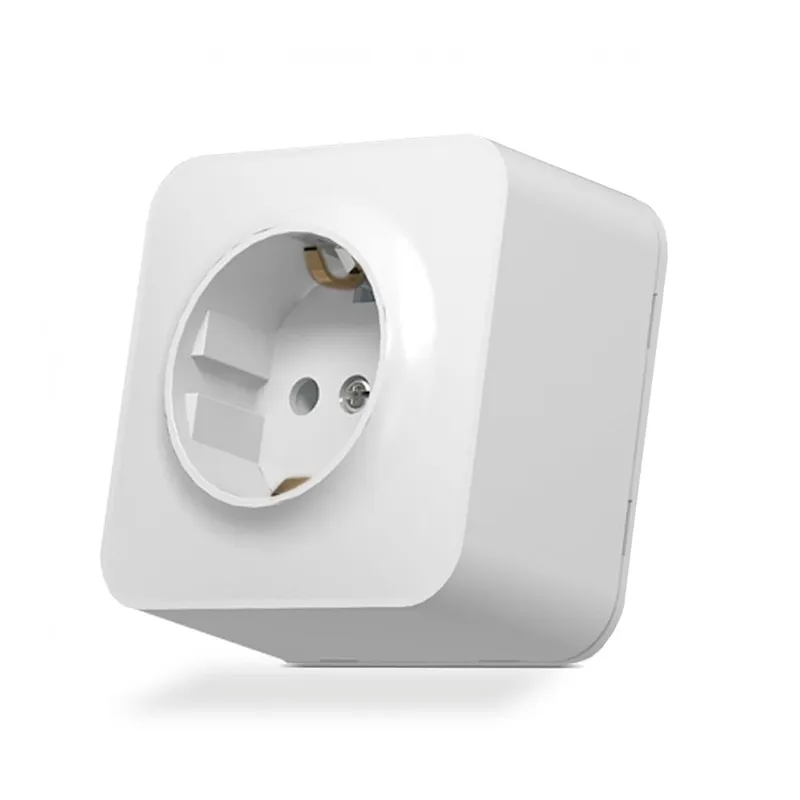 Schuko-uttag – ytmontage, enkel, IP20, vit