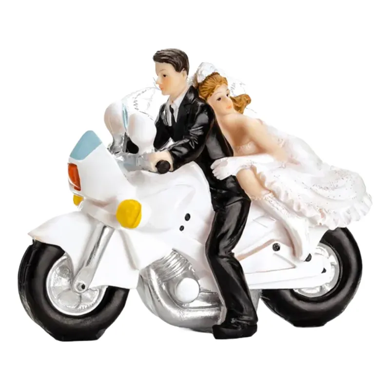 Cake topper | Bröllopspar på motorcykel
