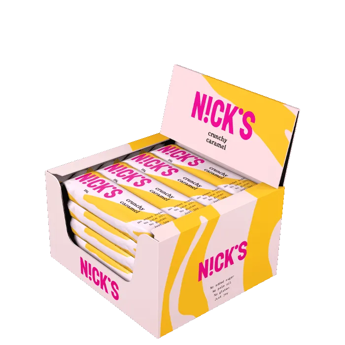 21 x NICKS Chokladbars 28 g Crunchy Caramel
