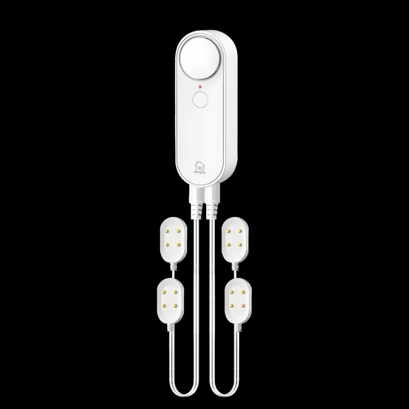 Deltaco SMART HOME Water leakage sensor 2 x cables attached with total 4 sensors