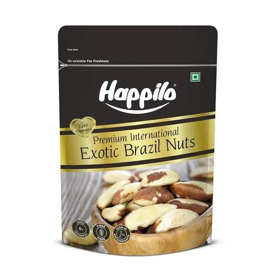Happilo Premium Internationella Exotiska Paranötter 150g | Rika på Selen, Rika på Antioxidanter | Ben-, Hudhälsa | Hälsosamma Krispiga | 150 gram