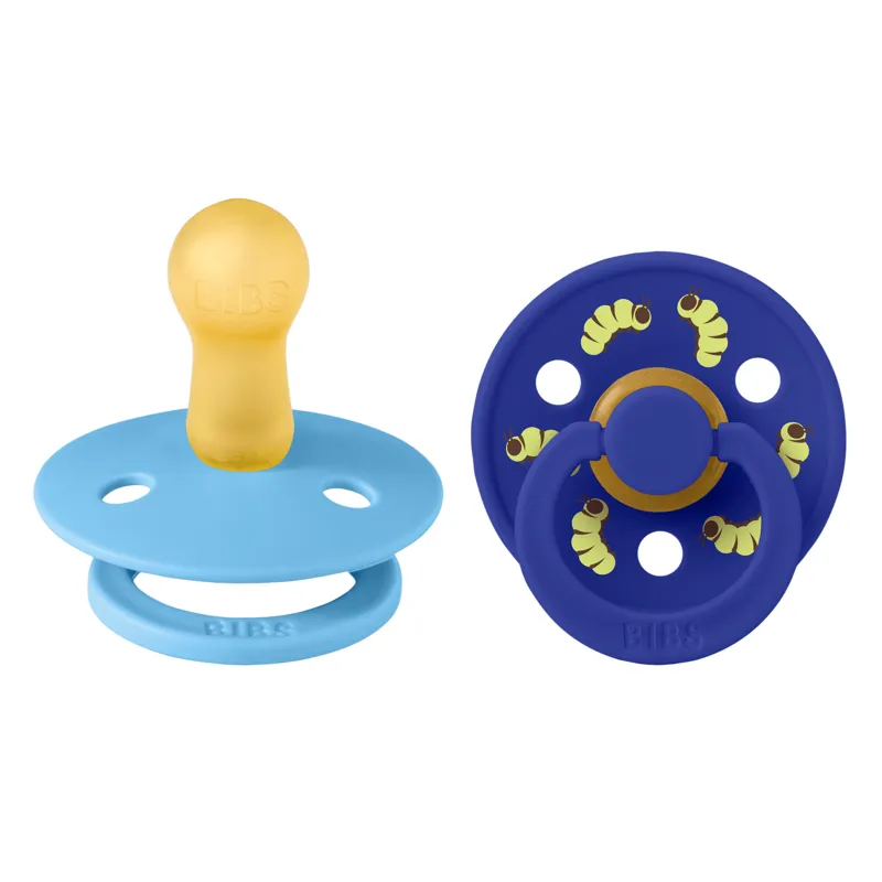 BIBS Studio Colour Napp Caterpillar Mix 2-Pack Latex Stl 2 Rund, Breeze/Sonic