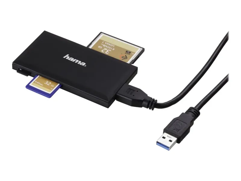 HAMA Kortläsare USB 3.0 Multi SD/microSD/CF/MS Svart