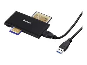 HAMA Kortläsare USB 3.0 Multi SD/microSD/CF/MS Svart