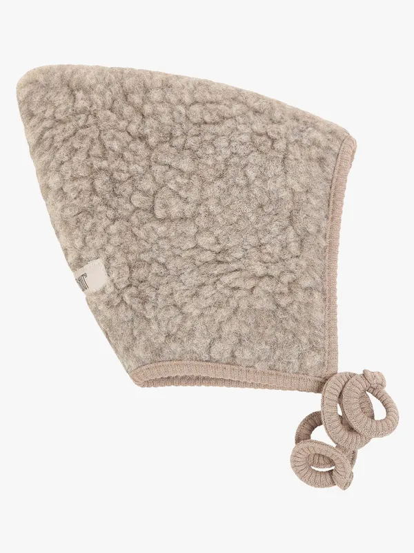 HUTTEliHUT Baby Hjälmmössa Ullteddy, Camel Melange, 40