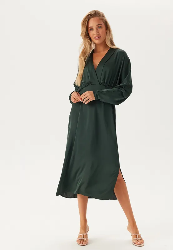 Vimarosa L/S V-Neck Midi Dress (#1984)
