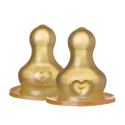 BIBS Bottle Nipple Latex Slow Flow 2 st