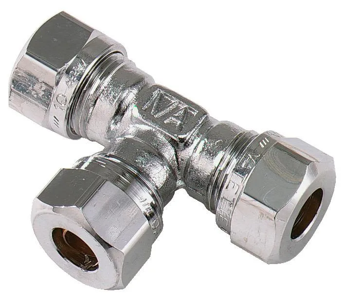 Vatette FG037030020 T-koppling 90°, förkromad 10 mm