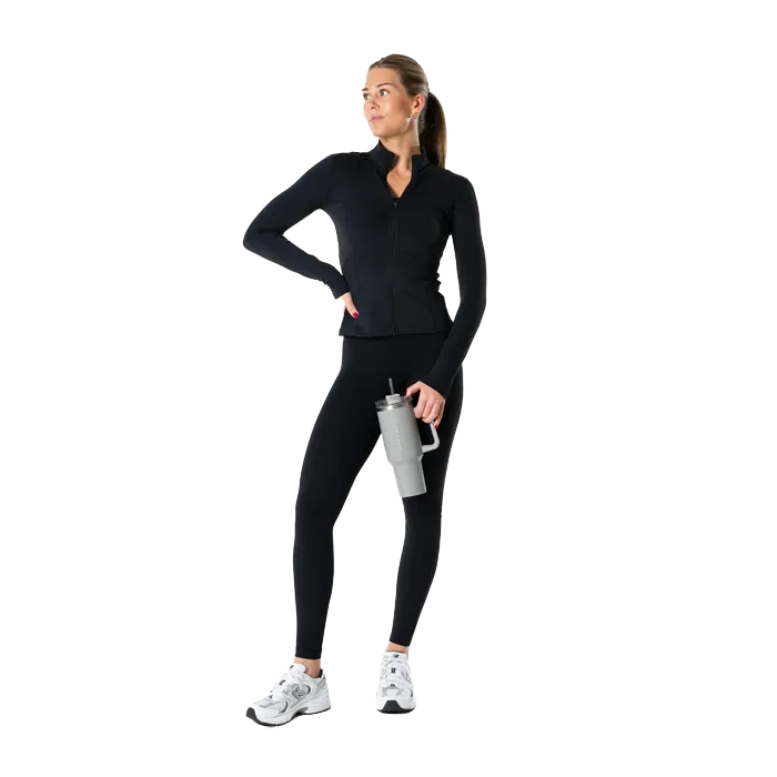 Clean Zip Longsleeve - Svart (#3020)