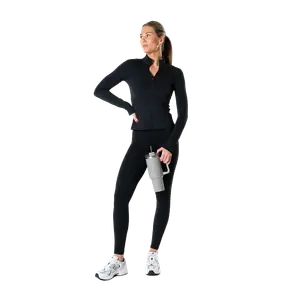 Clean Zip Longsleeve - Svart (#3020)