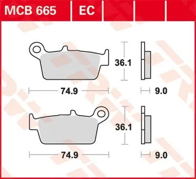 Bromsbelägg TRW MCB665EC