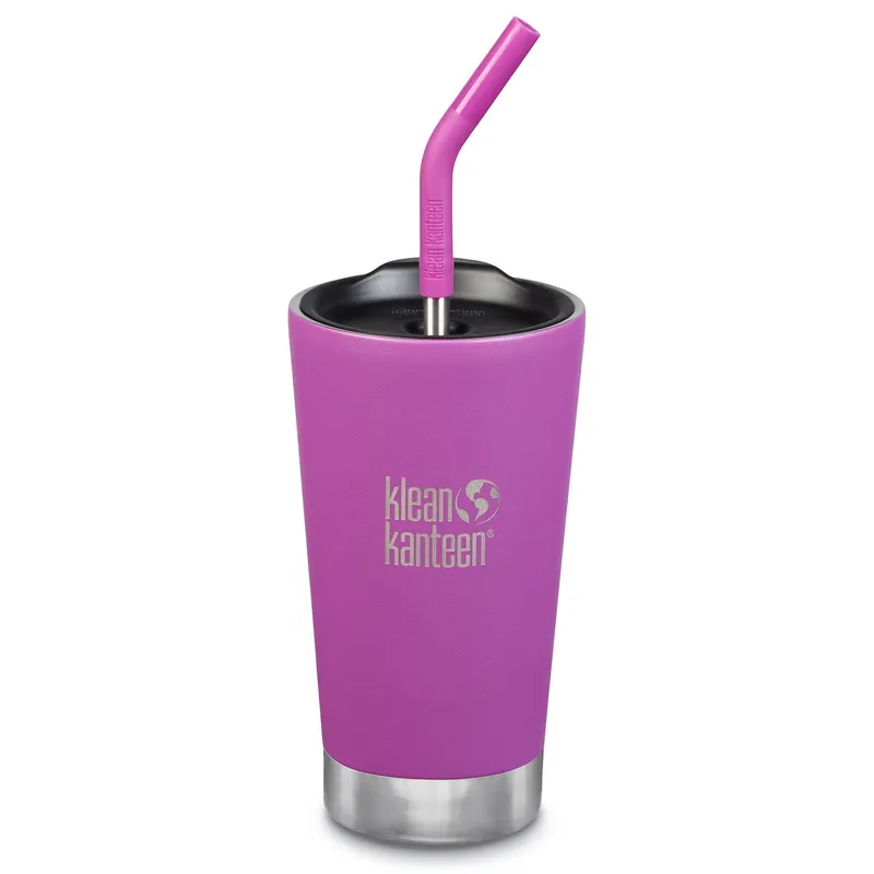 Klean kanteen Termosmugg med sugrörslock, 473 ml, berry bright