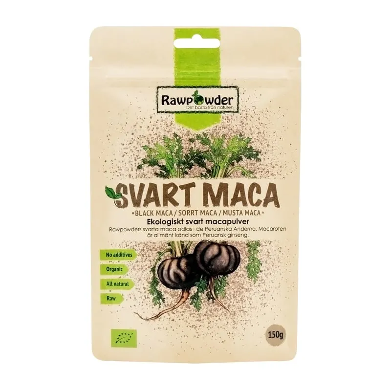 Rawpowder Svart Macapulver EKO RAW 150 g