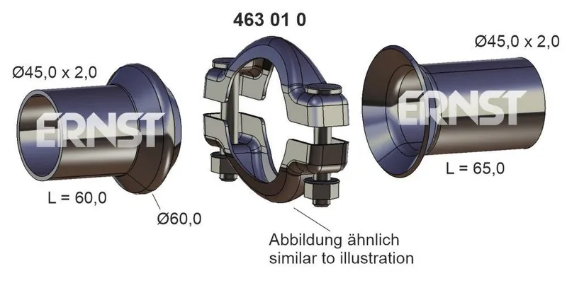 Rep.sats, avgasrör ERNST 463010