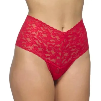 Hanky Panky Trosor 2P Signature Lace Retro Thong Röd nylon One Size Dam