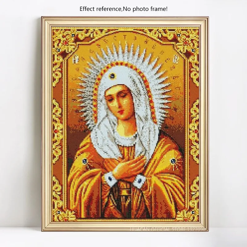 5D DIY Diamantbroderi Religion Ikon Diamantmålning Hela runda bilder av Rhinestones Diamond 20X30