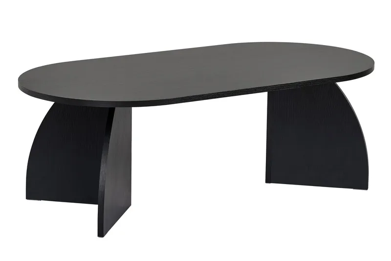 NORDVÄRK Melina soffbord, ovalt - svart trämelamin (120×60)