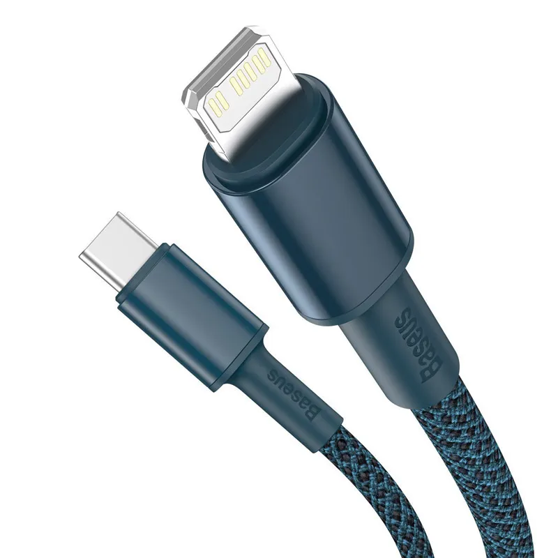 High Density Kabel USB-C Lightning 2 m – Blå Snabbladdning