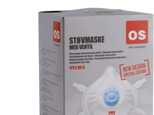 Halvmask med ventil, FFP3, 5 st