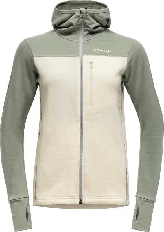 Devold Women’s Explorer Merino Hooded Jacket Fog/Raw White