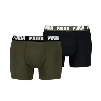 Puma Kalsonger 2P Men Everyday Basic Boxer Svart/Grön bomull Large Herr
