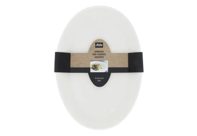 Ugnsgryta i porslin, vit, 31 cm