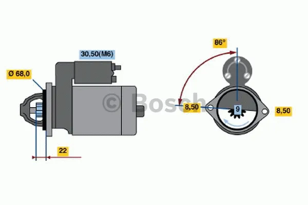 Startmotor BOSCH 0 986 018 350
