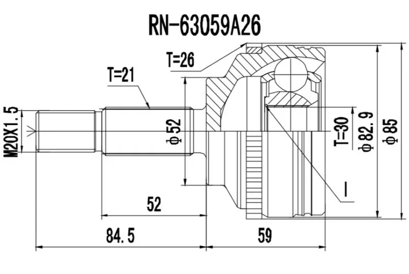 Ledsats, drivaxel PROCARO 77-RE-300