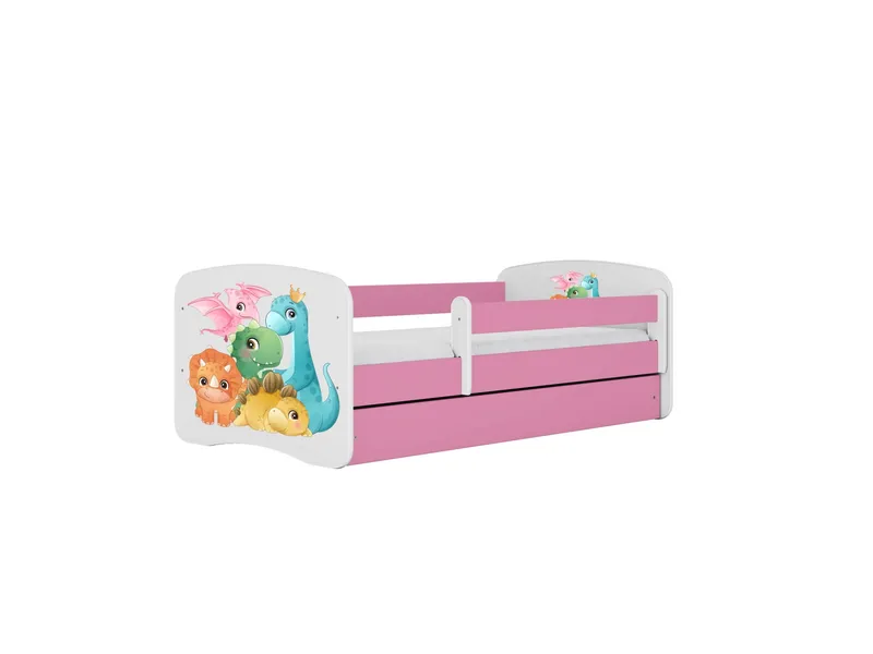KOCOT KIDS Bed babydreams rosa små dinos utan låda med madrass 180/80