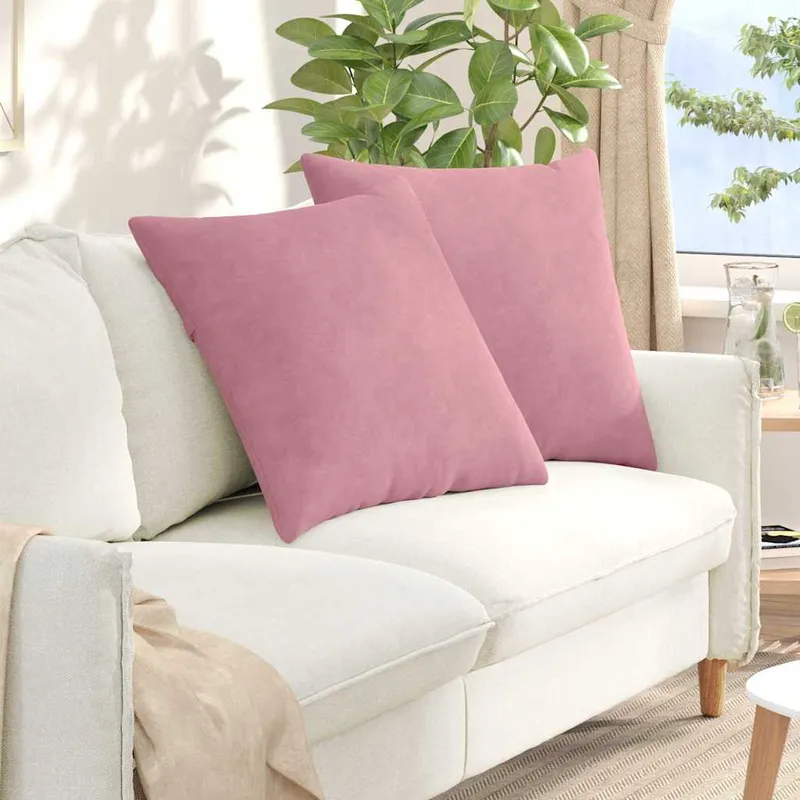vidaXL Sofakuddar 2 st Rosa 60 x 60 cm Kordread tyg