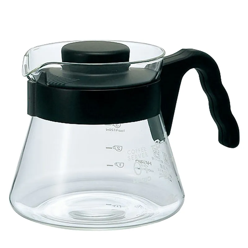 Hario V60 glaskanna för kaffe, 450 ml - Svart
