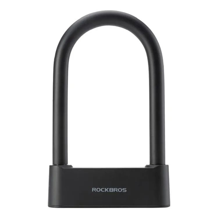 Rockbros 32210818001 SMART Bicycle Lock with Fingerprint Reader and Bluetooth Connectivity - Black