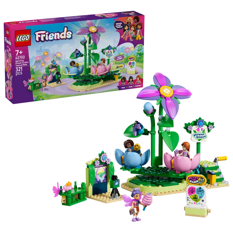 Snurrande tekoppskarusell med blom- och älvtema LEGO® Friends (42702)