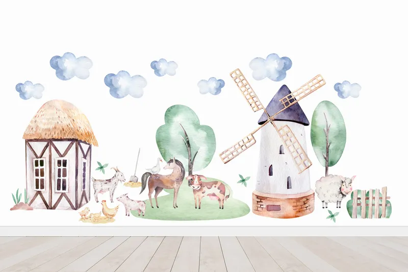 Väggdekal – Kids Farm
