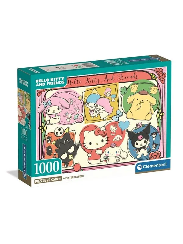 Clementoni Pussel Hello Kitty 2 - Compact Box, 1000 brikke 2D Pussel