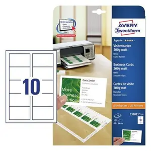 Visitkort AVERY matt, 200g, 85x54mm