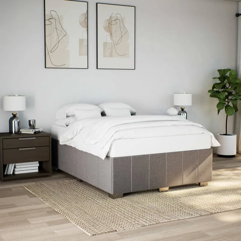 vidaXL Sängram utan madrass taupe 160×200 cm tyg