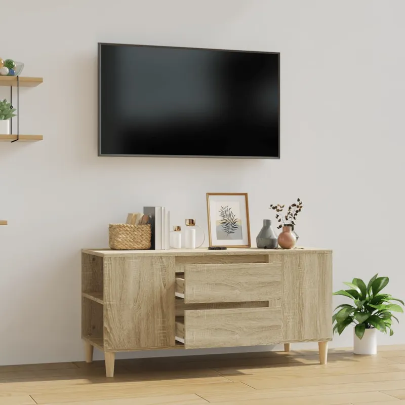 vidaXL Tv-bänk sonoma-ek 102×44,5×50 cm konstruerat trä