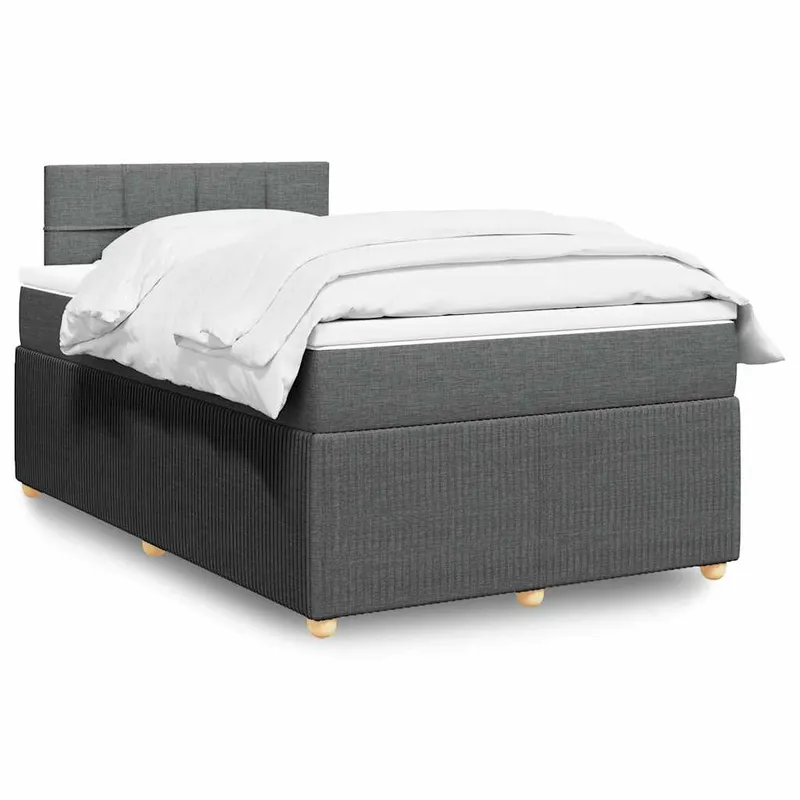 vidaXL Ramsäng med madrass mörkgrå 120×190 cm tyg (#5782)