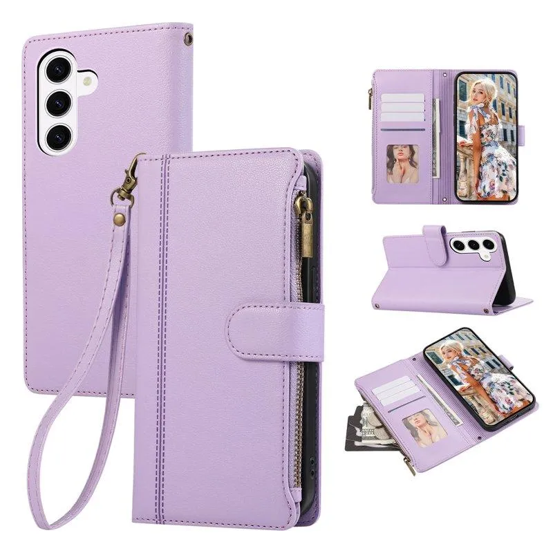 Mobilfodral för Samsung Galaxy S26 Konstläder Flera kortfack – Lila (#6283)