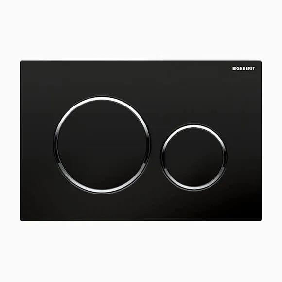 Geberit Sigma20 115.882.KM.1 Spolplatta Svart/blankförkromad