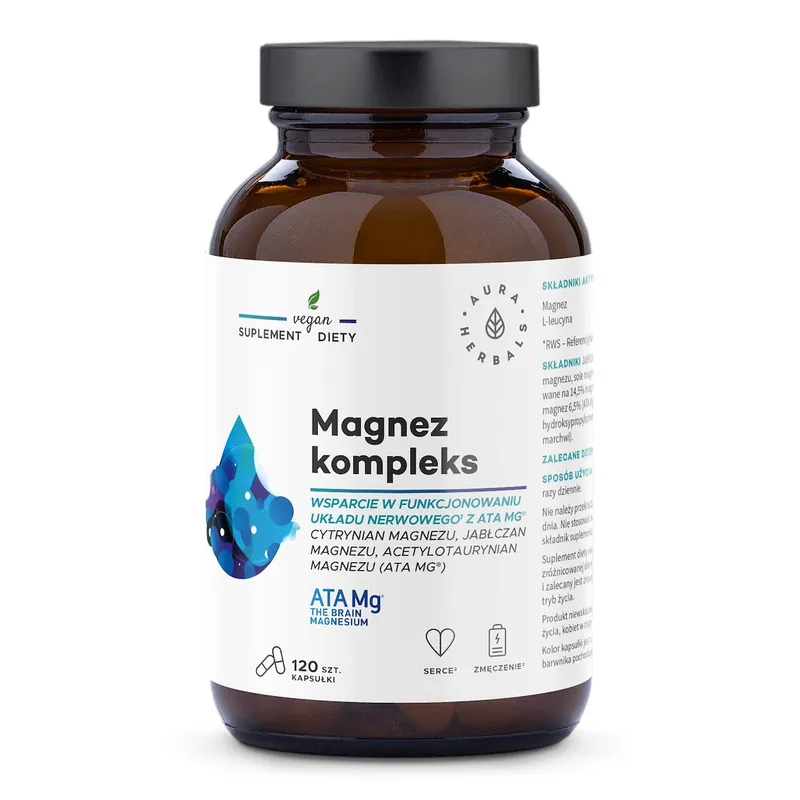 Aura Herbals – Magnesiumkomplex, 120 kapslar