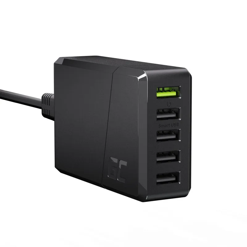 Green Cell Wall ChargeSource 5, 5xUSB, 52W, Snabbladdning