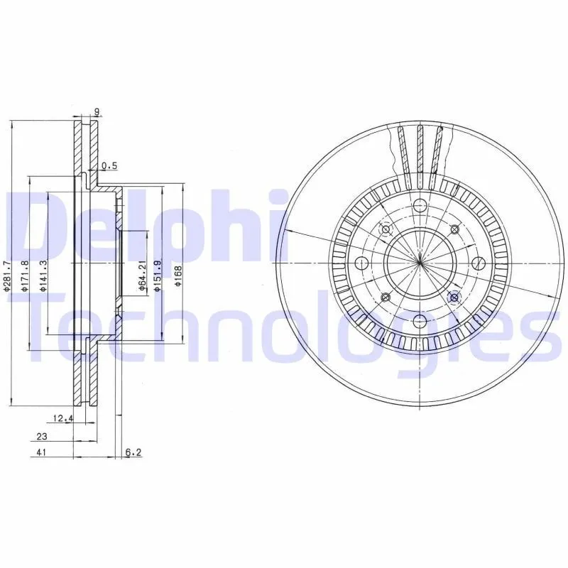 DELPHI BG2815 Bromsskiva