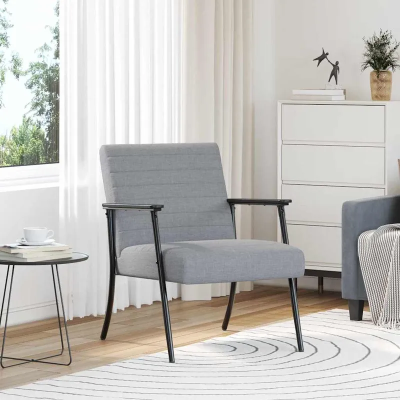 vidaXL fåtölj Ljusgrå 59 x 75 x 78 cm tyg