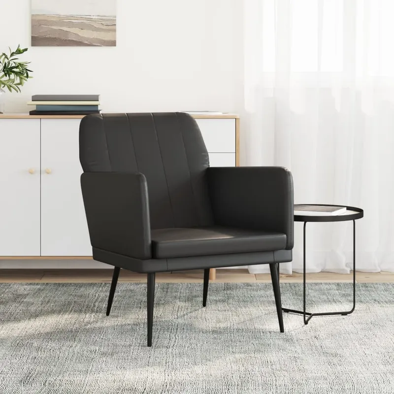 vidaXL Fåtölj svart 61x78x80 cm konstläder